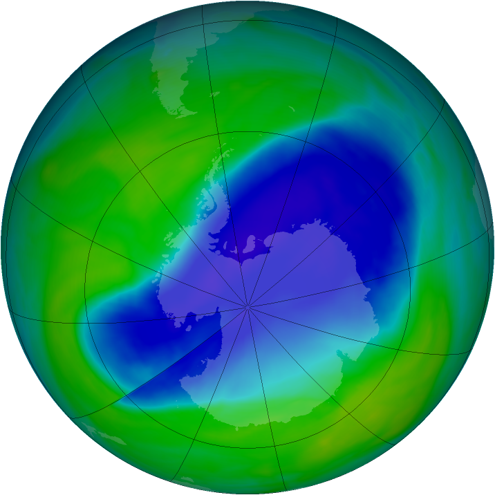 Antarctic ozone map for 20 November 2006